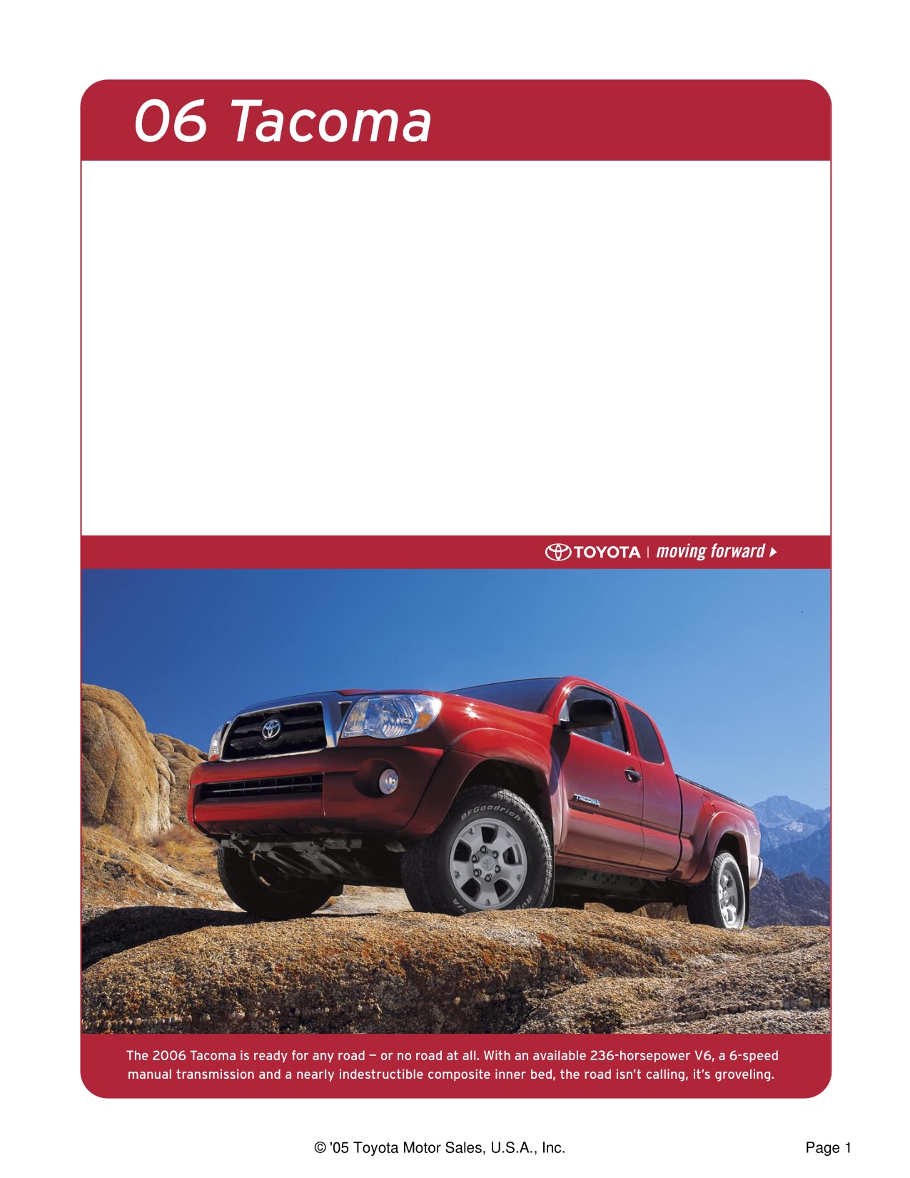 2006 Toyota Tacoma 4x2 Brochure